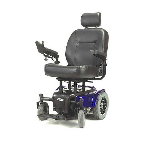 Medalist Heavy Duty Power Wheelchair - 24 Inch Captain Seat Blue - Click Image to Close